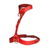 Vixen Chest Harness Vegan Leather Red Adjustable Women’s Model - Asu ja Lelu