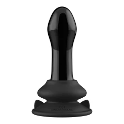Shots Chrystalino Pluggy Glass Vibrating Model with Suction Base Black