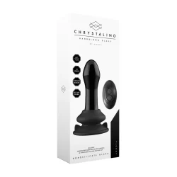 Alternative view of Shots Chrystalino Pluggy Glass Vibrating Model with Suction Base Black