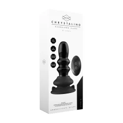 Alternative view of Shots Chrystalino Ribble Glass Vibrator Black with Suction Base & Remote