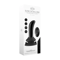 Alternative view of Shots Chrystalino Black Glass G-Spot Device with Remote & Suction Base