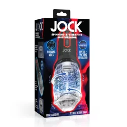 Alternative view of JOCK Spinning & Vibrating Intimate Machine Transparent/Black Rechargeable