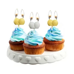 Glitterati Decorative Candle Set Gold & Silver Party Collection 6pcs