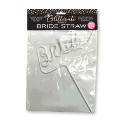 Alternative view of Glitterati Bride Straw White 10-inch - Reusable Party Accessory