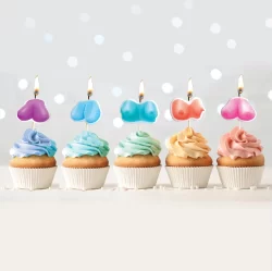 Kheper Games Boob Candle Set - Pack of 5 Decorative Shaped Candles