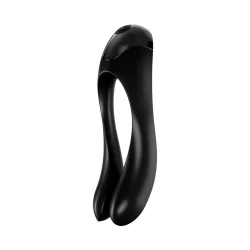 Satisfyer Candy Cane Compact Finger Vibe Black-Orange, Ergonomic Design