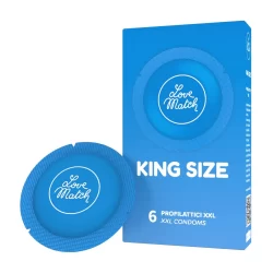 Love Match King Size Large Condoms 60 mm 6-Pack for Comfortable Fit