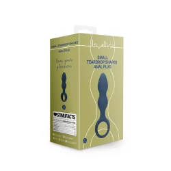 Alternative view of Loveline Teardrop Shaped Silicone Plug Small Baltic Blue - Ergonomic Design