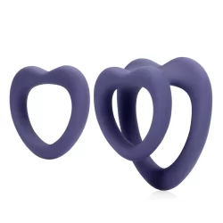 Loveline Heart Dual Intimate Ring Set Violet Storm Silicone 2 pcs