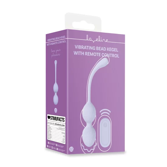 Alternative view of Loveline Vibrating Duo Bead Kegel Trainer Lavender with Remote Control