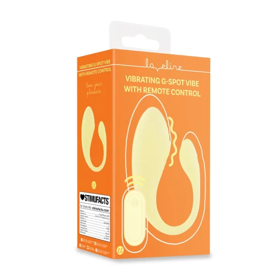 Alternative view of Loveline F1 Yellow Intimate Vibrating Massager with Remote Control