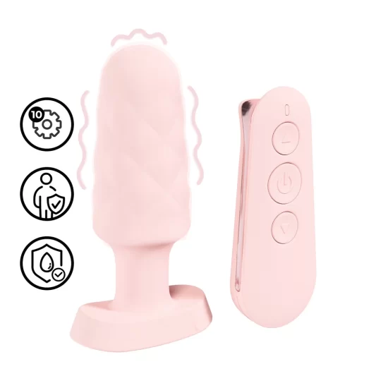 Loveline Velvet Paris Series Remote-Control Plug, Pink, 10 Modes, Waterproof