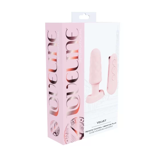 Alternative view of Loveline Velvet Paris Series Remote-Control Plug, Pink, 10 Modes, Waterproof