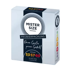 Alternative view of Mister Size Pure Feel Test Package Medium 53/57/60mm 3-Pack Condoms