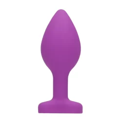 Alternative view of Shots Diamond Heart Silicone Plug Regular Black with Crystal Base