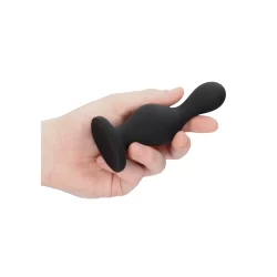 Alternative view of Wave Silicone Anal Plug with Tapered Tip and Suction Base Black