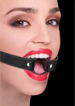 Master Series Wrapped O-Ring Gag Adjustable PU Strap 3.2cm Black
