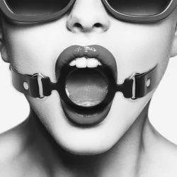 Master Series Silicone Adjustable Restraint Ring Gag Black 4cm