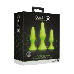 Alternative view of Ouch! Glow in the Dark Plug Set - Fluorescent Green, 3 Sizes