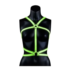 Alternative view of OUCH! Glow in the Dark Adjustable Full Body Harness S/M Green