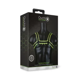 Alternative view of OUCH! Chest Harness Glow-in-the-Dark L/XL Adjustable Neon Green