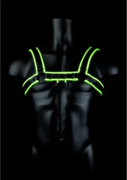 OUCH! Chest Harness Glow-in-the-Dark L/XL Adjustable Neon Green