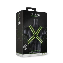 Alternative view of Ouch! Cross Armor Harness S/M - Glow in the Dark, Adjustable Fit