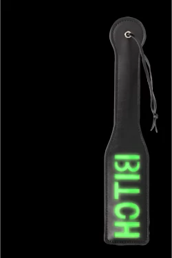 OUCH! Glow in the Dark Paddle - Fluorescent Green Bondage Accessory
