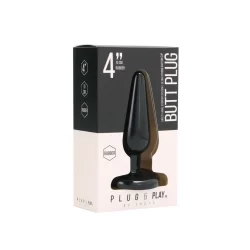 Alternative view of Shots Basic Series Anal Plug 10 cm with Suction Base, Black