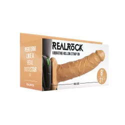 Alternative view of RealRock Vibrating Hollow Strap-On 8" Adjustable Intimate Machine, Beige
