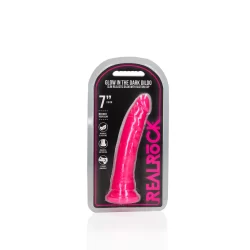 Alternative view of RealRock Slim Glow-in-the-Dark Model with Suction Cup 18 cm