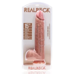 Alternative view of RealRock XL Straight Model with Base 38 cm - Flesh Tone, Firm Material