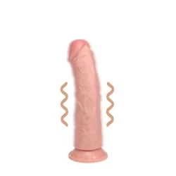 RealRock Vibrating Curved Model 6" Firm Texture Suction Base Flesh