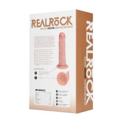 Alternative view of RealRock Vibrating Curved Model 6" Firm Texture Suction Base Flesh