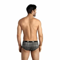ANAIS Men Balance Brief S Black-Grey Check Microfiber Comfort Fit