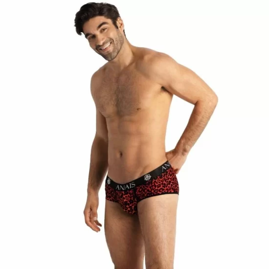 ANAIS MEN Tribal Brief S - Sporty Red Microfiber Animal Print Underwear
