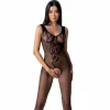 PASSION BS098 Bodystocking Czarny Elastyczny Jeden Rozmiar