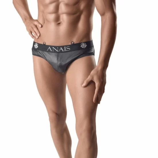 Anais Men Ares Slip XL - Szorty mÄ™skie z siateczkÄ… i ekoskorÄ… czarne
