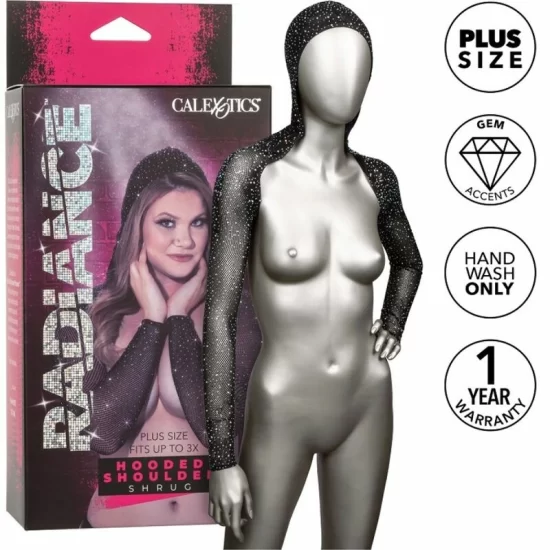 CalExotics Radiance Ruszta Plus Size - Bluza z kapturem i krysztaÅ‚kami 3X