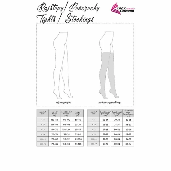 Livco Corsetti Lamean LC XG044 Elegant Black Stockings One Size