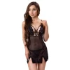 Livco Corsetti Pilar LC 20207 komplet babydoll i stringi czarne S/M