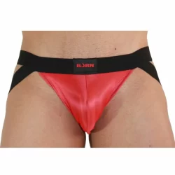 BURN Jock Red/Black S - Premium Elastic Athletic Jockstrap