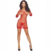 Passion BS108 Bodystocking siateczkowy czerwony